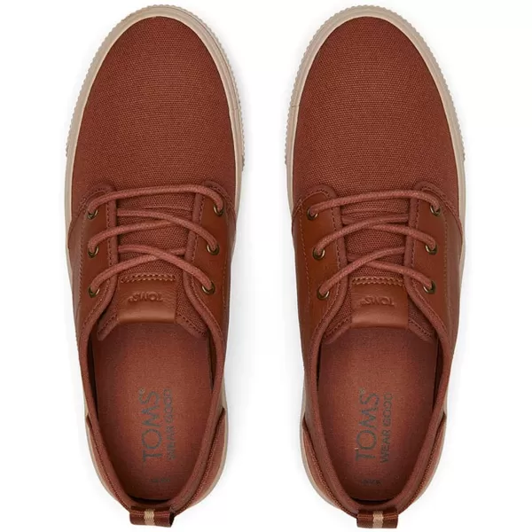 imageTOMS Mens Carlo Terrain Sneakers Shoes  GreyDark Ember Canvas and Leather