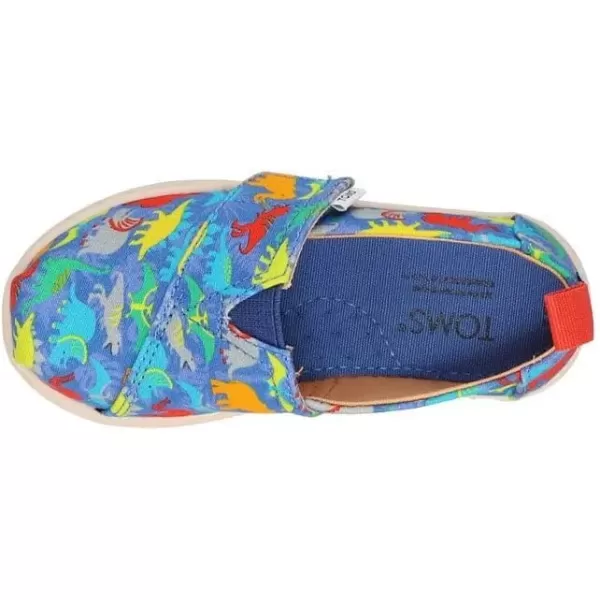 imageTOMS UnisexChild Alpargata Ruffle Slip on Flats Little Big Kid SneakerCobalt Blue Dino