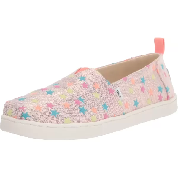 imageTOMS UnisexChild Alpargata Ruffle Slip on Flats Little Big Kid SneakerCoral Multi