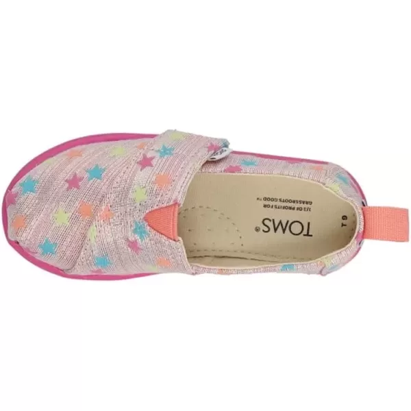 imageTOMS UnisexChild Alpargata Ruffle Slip on Flats Little Big Kid SneakerCoral Multi Glimmer