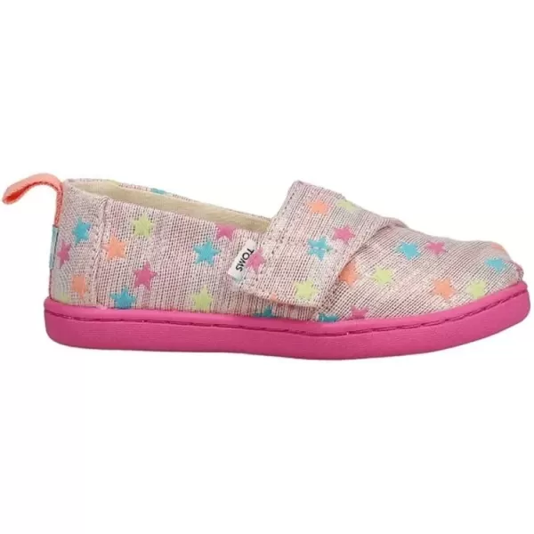 imageTOMS UnisexChild Alpargata Ruffle Slip on Flats Little Big Kid SneakerCoral Multi Glimmer