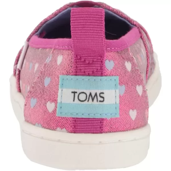 imageTOMS UnisexChild Alpargata Ruffle Slip on Flats Little Big Kid SneakerDark Fuchsia Glimmer Hearts