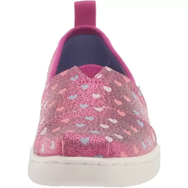 imageTOMS UnisexChild Alpargata Ruffle Slip on Flats Little Big Kid SneakerDark Fuchsia Glimmer Hearts