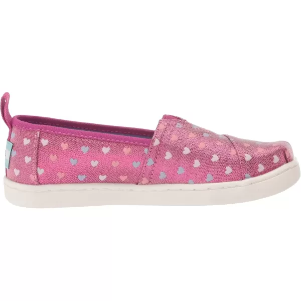 imageTOMS UnisexChild Alpargata Ruffle Slip on Flats Little Big Kid SneakerDark Fuchsia Glimmer Hearts