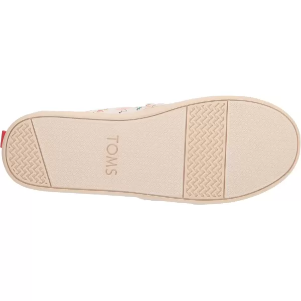 imageTOMS UnisexChild Alpargata Ruffle Slip on Flats Little Big Kid SneakerNatural Holiday Flamingos