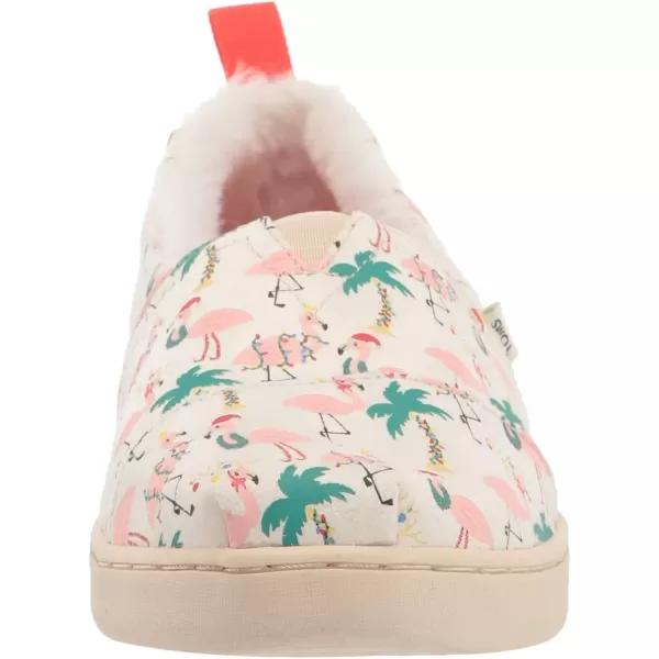 imageTOMS UnisexChild Alpargata Ruffle Slip on Flats Little Big Kid SneakerNatural Holiday Flamingos