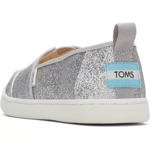 imageTOMS UnisexChild Alpargata Ruffle Slip on Flats Little Big Kid SneakerSilver Iridescent Glimmer