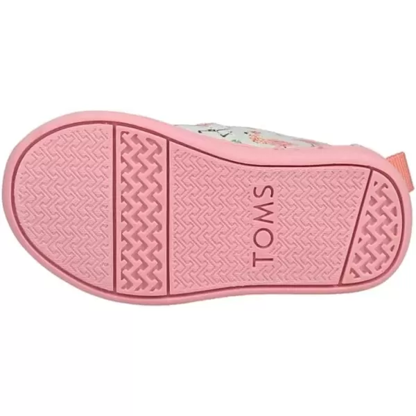 imageTOMS UnisexChild Alpargata Ruffle Slip on Flats Little Big Kid SneakerSoft Blue Hawaiian Flamingos