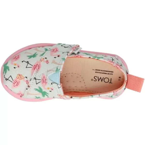 imageTOMS UnisexChild Alpargata Ruffle Slip on Flats Little Big Kid SneakerSoft Blue Hawaiian Flamingos