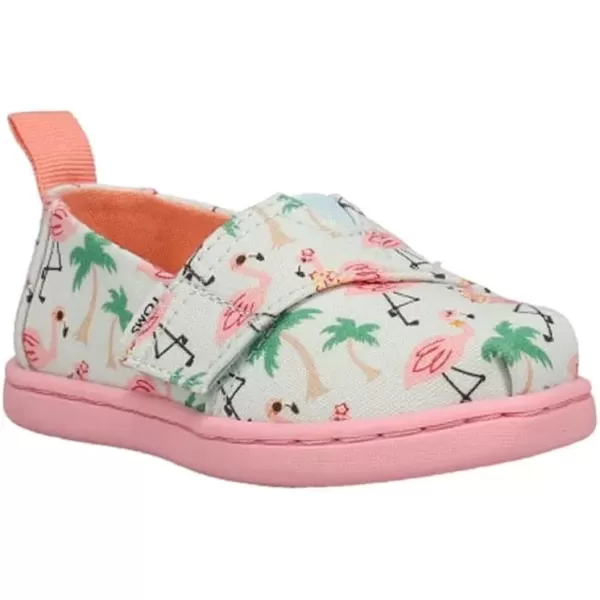 imageTOMS UnisexChild Alpargata Ruffle Slip on Flats Little Big Kid SneakerSoft Blue Hawaiian Flamingos