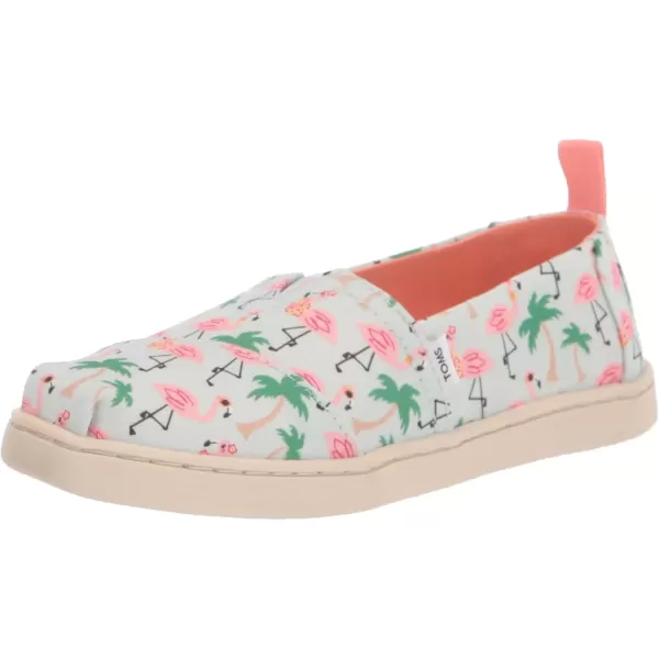 imageTOMS UnisexChild Alpargata Ruffle Slip on Flats Little Big Kid SneakerSoft Blue Hawaiian Flamingos