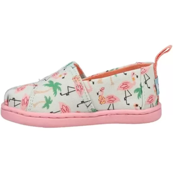 imageTOMS UnisexChild Alpargata Ruffle Slip on Flats Little Big Kid SneakerSoft Blue Hawaiian Flamingos