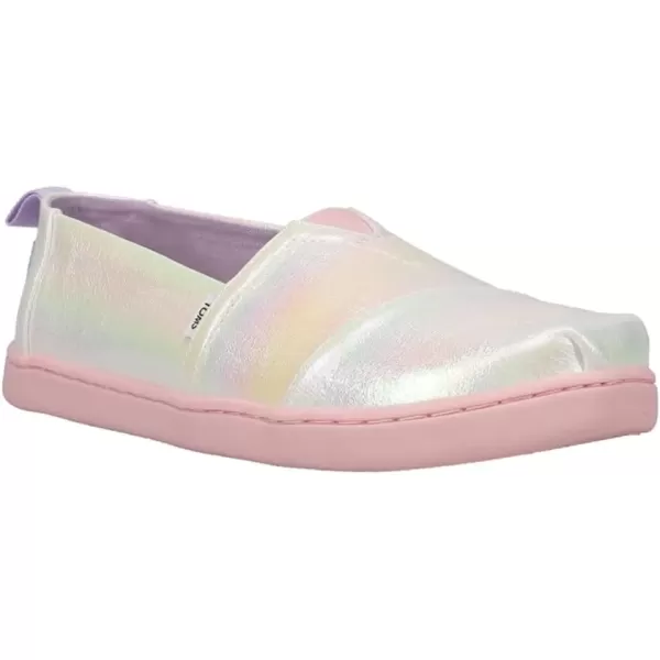 imageTOMS UnisexChild Alpargata Ruffle Slip on Flats Little Big Kid SneakerWhite Multi Iridescent Stripe