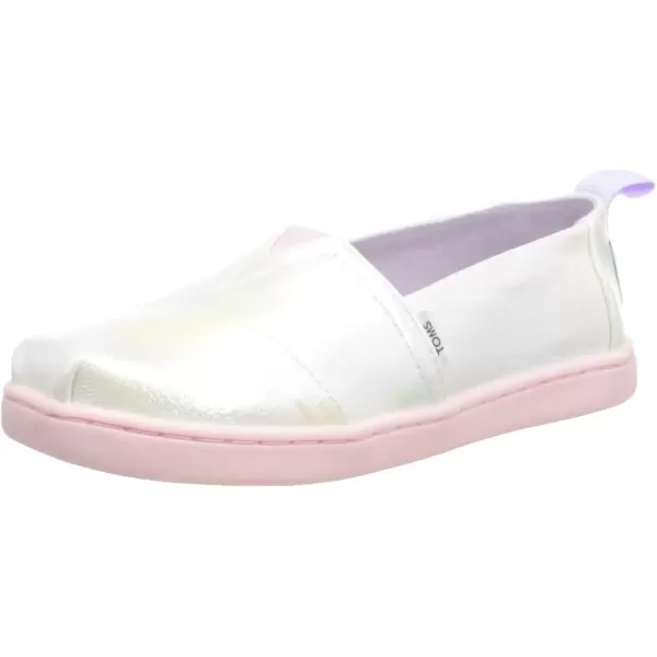 imageTOMS UnisexChild Alpargata Ruffle Slip on Flats Little Big Kid SneakerWhite Multi Iridescent Stripe
