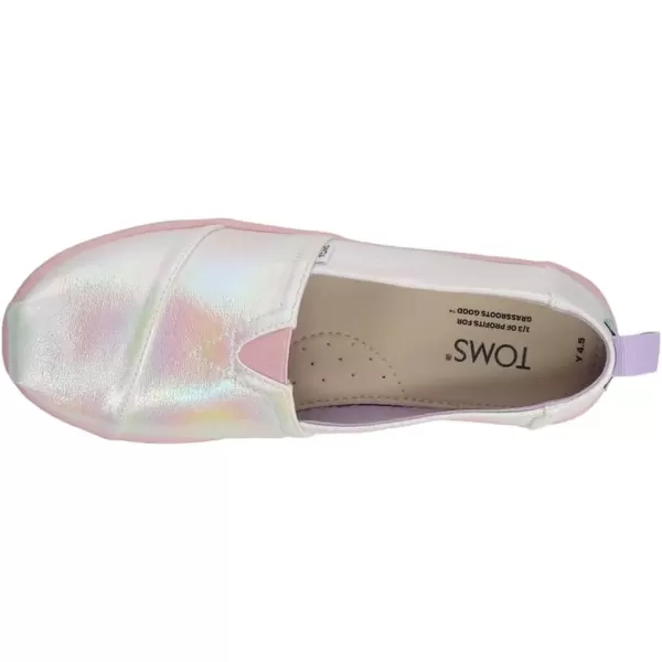 imageTOMS UnisexChild Alpargata Ruffle Slip on Flats Little Big Kid SneakerWhite Multi Iridescent Stripe