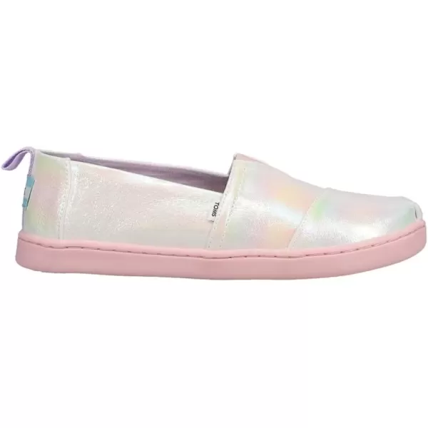 imageTOMS UnisexChild Alpargata Ruffle Slip on Flats Little Big Kid SneakerWhite Multi Iridescent Stripe
