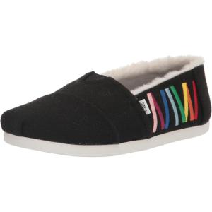 imageTOMS Mens Alpargata 30 Loafer FlatBlack Two Tone FeltRainbow Bar Embroidery
