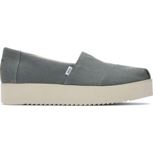 imageTOMS Womens Alpargata Midform SlipOnBonsai Green Canvas