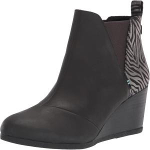 imageTOMS Womens Kelsey Ankle BootBlack LeatherZebra Shimmer