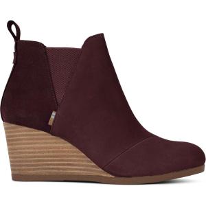imageTOMS Womens Kelsey Ankle BootBurgundy LeatherSuede