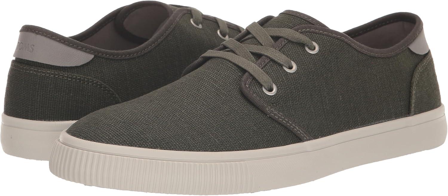 imageTOMS Mens Carlo LaceUp SneakersForest Green Heritage Canvas