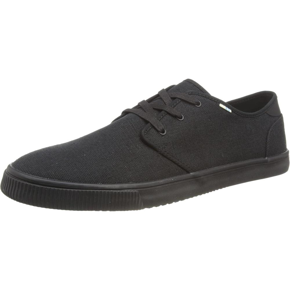 imageTOMS Mens Carlo LaceUp SneakersBlackBlack Heritage Canvas