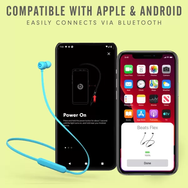 imageBeats Flex Wireless Earbuds  Apple W1 Headphone Chip Magnetic Earphones Class 1 Bluetooth 12 Hours of Listening Time Builtin Microphone  Smoke GrayFlame Blue Flex