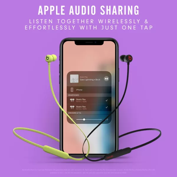 imageBeats Flex Wireless Earbuds  Apple W1 Headphone Chip Magnetic Earphones Class 1 Bluetooth 12 Hours of Listening Time Builtin Microphone  Smoke GrayYuzu Yellow Flex