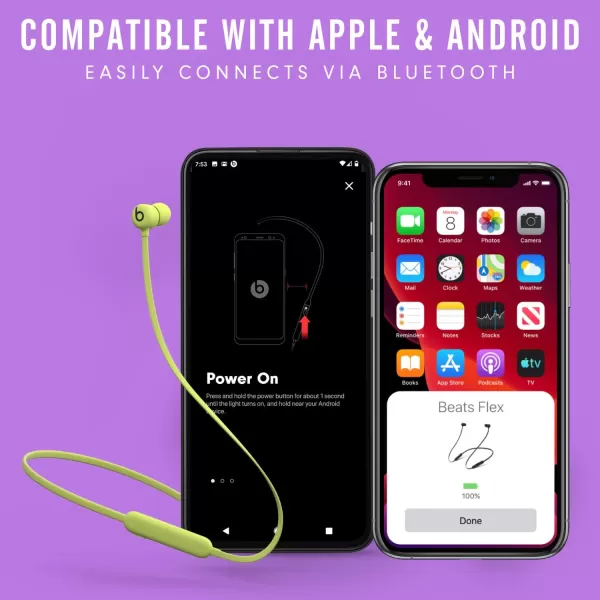 imageBeats Flex Wireless Earbuds  Apple W1 Headphone Chip Magnetic Earphones Class 1 Bluetooth 12 Hours of Listening Time Builtin Microphone  Smoke GrayYuzu Yellow Flex