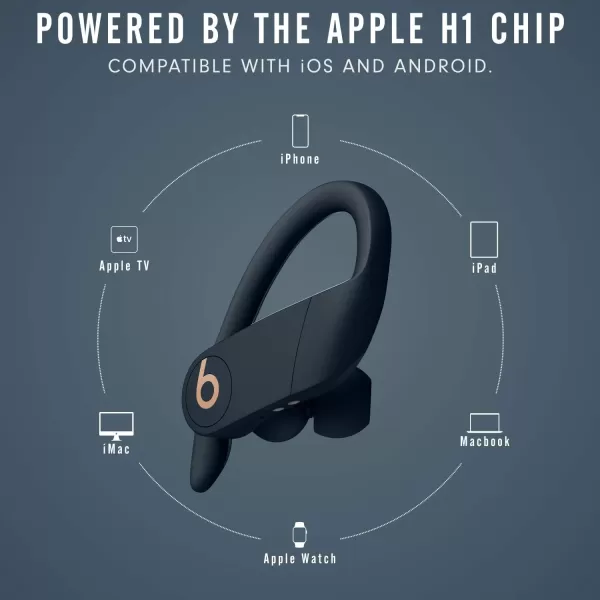 imageBeats Powerbeats Pro Wireless Earbuds  Apple H1 Headphone Chip Class 1 Bluetooth Headphones 9 Hours of Listening Time Sweat Resistant Builtin Microphone  IvoryNavy Powerbeats Pro Without AppleCare