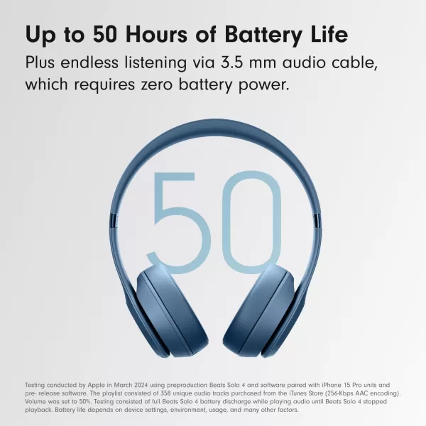 imageBeats Solo 4  Wireless Bluetooth OnEar Headphones Apple  Android Compatible Up to 50 Hours of Battery Life  Slate BlueSlate Blue