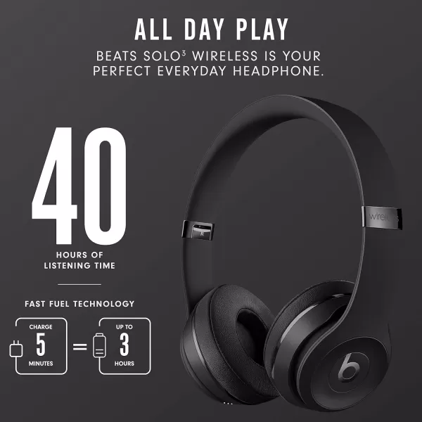 imageBeats Solo3 Wireless OnEar Headphones  Apple W1 Headphone Chip Class 1 Bluetooth 40 Hours of Listening Time Builtin Microphone  Red Latest ModelBlack Solo3 Without AppleCare