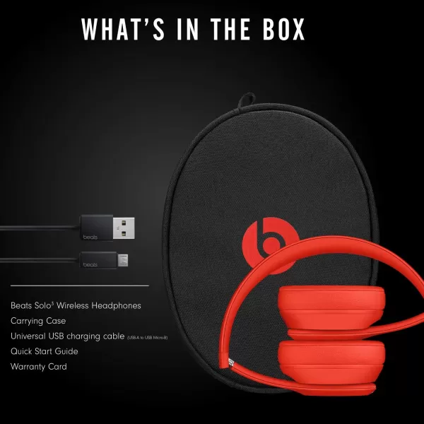 imageBeats Solo3 Wireless OnEar Headphones  Apple W1 Headphone Chip Class 1 Bluetooth 40 Hours of Listening Time Builtin Microphone  Red Latest ModelRed Solo3 Without AppleCare