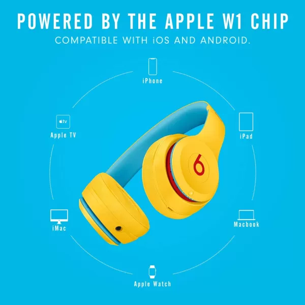 imageBeats Solo3 Wireless OnEar Headphones  Apple W1 Headphone Chip Class 1 Bluetooth 40 Hours of Listening Time Builtin Microphone  Satin Silver Latest ModelClub Yellow One Size Solo 3