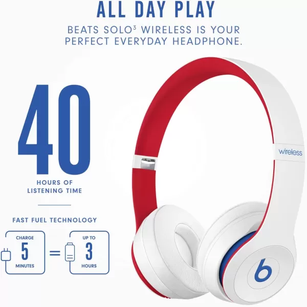 imageBeats Solo3 Wireless OnEar Headphones  Apple W1 Headphone Chip Class 1 Bluetooth 40 Hours of Listening Time Builtin Microphone  Satin Silver Latest ModelClub White One Size Solo 3