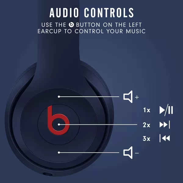 imageBeats Solo3 Wireless OnEar Headphones  Apple W1 Headphone Chip Class 1 Bluetooth 40 Hours of Listening Time Builtin Microphone  Satin Silver Latest ModelClub Navy One Size Solo 3