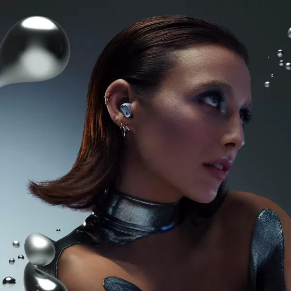 imageBeats Studio Buds   True Wireless Noise Cancelling Earbuds Enhanced Apple amp Android Compatibility Builtin Microphone Sweat Resistant Bluetooth Headphones Spatial Audio  IvoryCosmic Silver Studio Buds  Without AppleCare