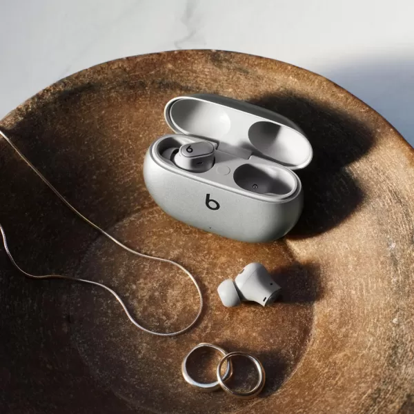 imageBeats Studio Buds   True Wireless Noise Cancelling Earbuds Enhanced Apple amp Android Compatibility Builtin Microphone Sweat Resistant Bluetooth Headphones Spatial Audio  IvoryCosmic Silver Studio Buds  Without AppleCare