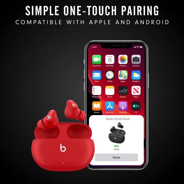 imageBeats Studio Buds  True Wireless Noise CancellingnbspEarbudsnbsp Compatible with Apple amp Android Builtin Microphone IPX4 Rating Sweat Resistant Earphones Class 1 BluetoothnbspHeadphones  Moon GrayRed Studio Buds Without AppleCare