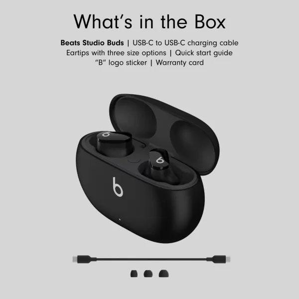 imageBeats Studio Buds  True Wireless Noise CancellingnbspEarbudsnbsp Compatible with Apple amp Android Builtin Microphone IPX4 Rating Sweat Resistant Earphones Class 1 BluetoothnbspHeadphones  Moon GrayBlack Studio Buds With AppleCare 2 Years