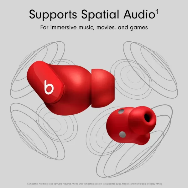 imageBeats Studio Buds  True Wireless Noise CancellingnbspEarbudsnbsp Compatible with Apple amp Android Builtin Microphone IPX4 Rating Sweat Resistant Earphones Class 1 BluetoothnbspHeadphones  Moon GrayRed Studio Buds With AppleCare 2 Years
