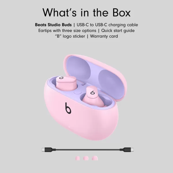 imageBeats Studio Buds  True Wireless Noise CancellingnbspEarbudsnbsp Compatible with Apple amp Android Builtin Microphone IPX4 Rating Sweat Resistant Earphones Class 1 BluetoothnbspHeadphones  Moon GraySunset Pink Studio Buds Without AppleCare