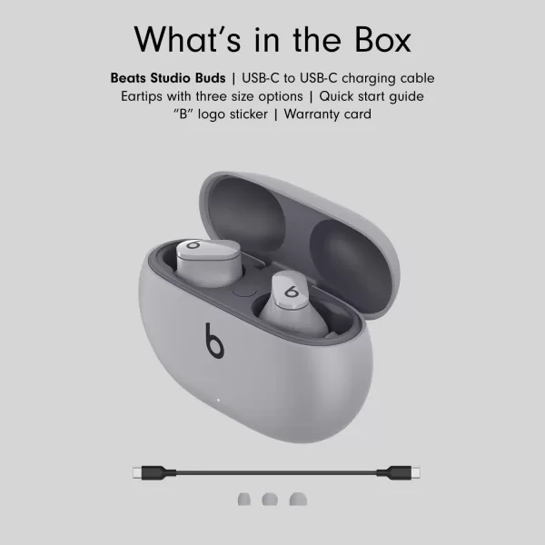 imageBeats Studio Buds  True Wireless Noise CancellingnbspEarbudsnbsp Compatible with Apple amp Android Builtin Microphone IPX4 Rating Sweat Resistant Earphones Class 1 BluetoothnbspHeadphones  Moon GrayMoon Gray Studio Buds Without AppleCare