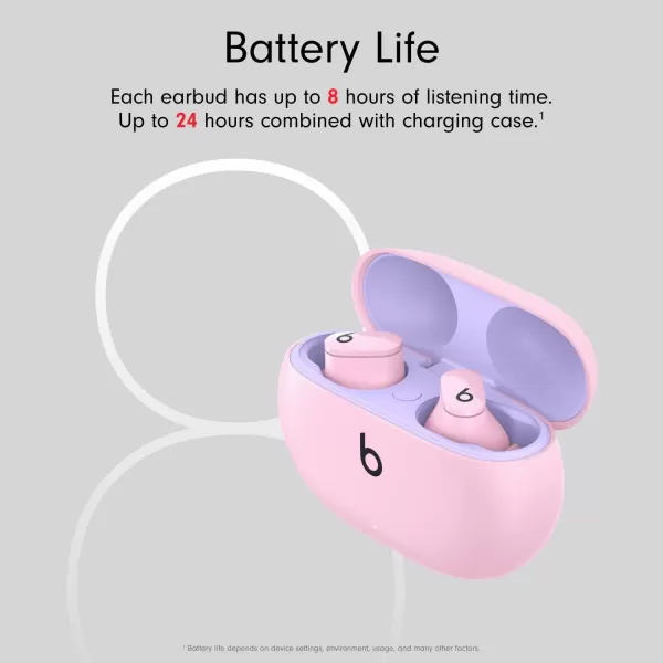 imageBeats Studio Buds  True Wireless Noise CancellingnbspEarbudsnbsp Compatible with Apple amp Android Builtin Microphone IPX4 Rating Sweat Resistant Earphones Class 1 BluetoothnbspHeadphones  Moon GraySunset Pink Studio Buds Without AppleCare