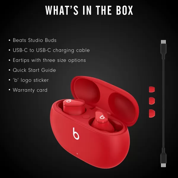imageBeats Studio Buds  True Wireless Noise CancellingnbspEarbudsnbsp Compatible with Apple amp Android Builtin Microphone IPX4 Rating Sweat Resistant Earphones Class 1 BluetoothnbspHeadphones  Moon GrayRed Studio Buds Without AppleCare