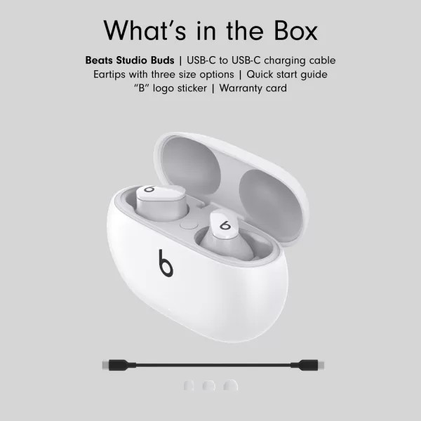 imageBeats Studio Buds  True Wireless Noise CancellingnbspEarbudsnbsp Compatible with Apple amp Android Builtin Microphone IPX4 Rating Sweat Resistant Earphones Class 1 BluetoothnbspHeadphones  Moon GrayWhite Studio Buds With AppleCare 2 Years