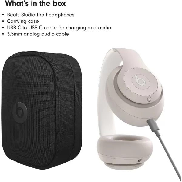 imageBeats Studio Pro  Wireless Bluetooth Noise Cancelling Headphones  Personalized Spatial Audio USBC Lossless Audio Apple amp Android Compatibility Up to 40 Hours Battery Life  SandstoneSandstone Studio Pro Without AppleCare