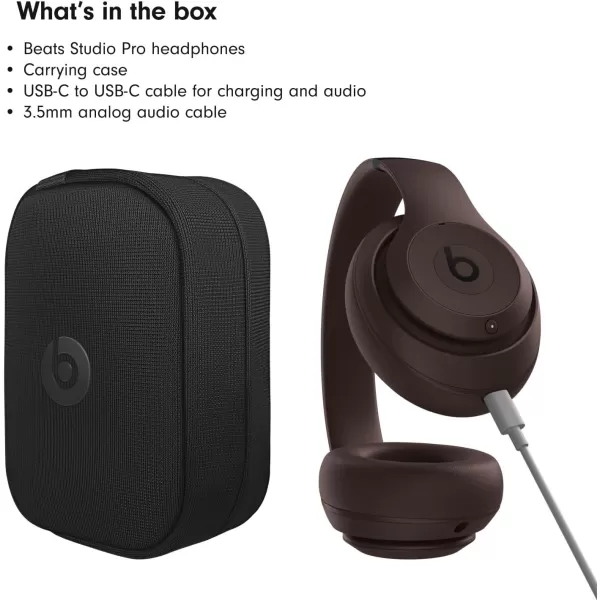 imageBeats Studio Pro  Wireless Bluetooth Noise Cancelling Headphones  Personalized Spatial Audio USBC Lossless Audio Apple amp Android Compatibility Up to 40 Hours Battery Life  SandstoneDeep Brown Studio Pro Without AppleCare