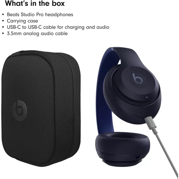 imageBeats Studio Pro  Wireless Bluetooth Noise Cancelling Headphones  Personalized Spatial Audio USBC Lossless Audio Apple amp Android Compatibility Up to 40 Hours Battery Life  SandstoneNavy Studio Pro Without AppleCare