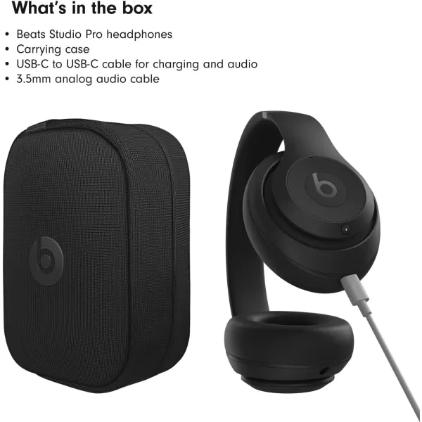 imageBeats Studio Pro  Wireless Bluetooth Noise Cancelling Headphones  Personalized Spatial Audio USBC Lossless Audio Apple amp Android Compatibility Up to 40 Hours Battery Life  SandstoneBlack Studio Pro Without AppleCare